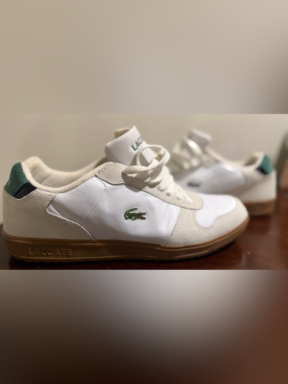 Lacoste Jenson SPM White Green Gum Leather Sneakers Men’s Size 11.5